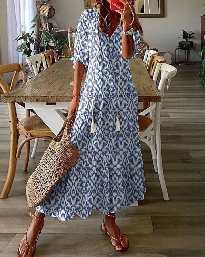 Luna Relaxed Boho-Style Midi Dress