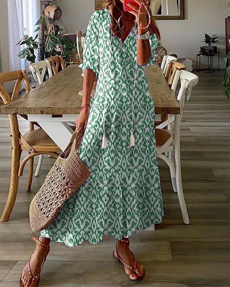 Luna Relaxed Boho-Style Midi Dress