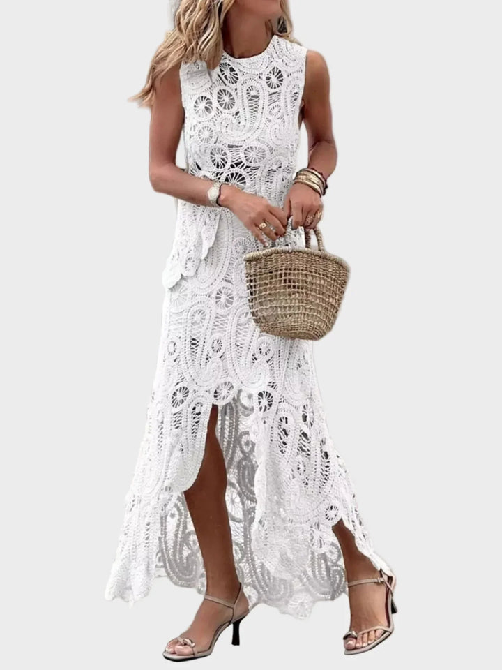 Billie Crochet Sleeveless Tank and Skirt Set
