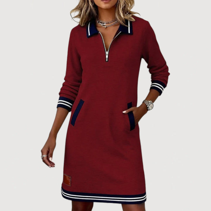 Lottie Casual Zip Neck Dress