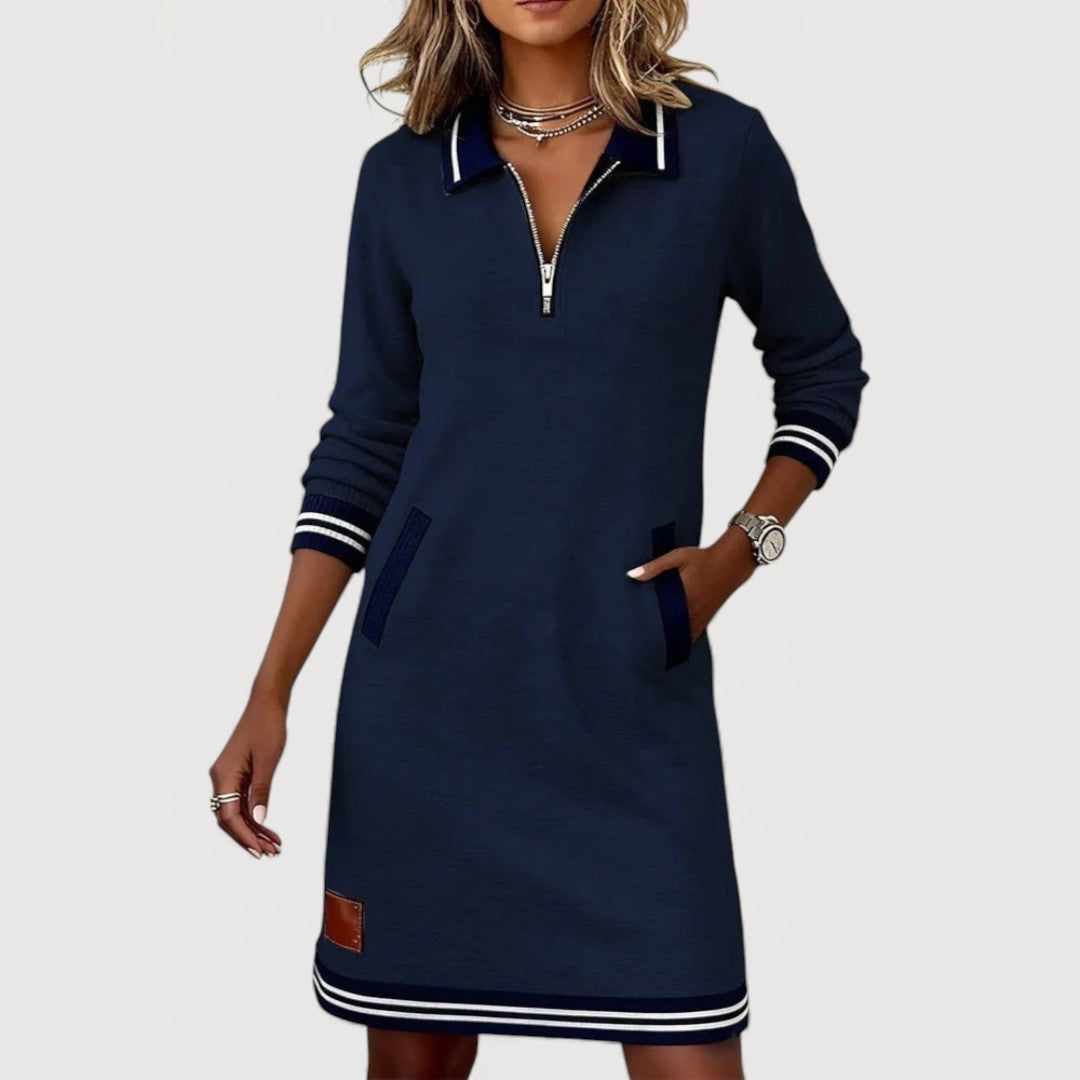 Lottie Casual Zip Neck Dress