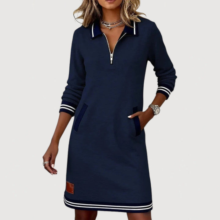 Lottie Casual Zip Neck Dress