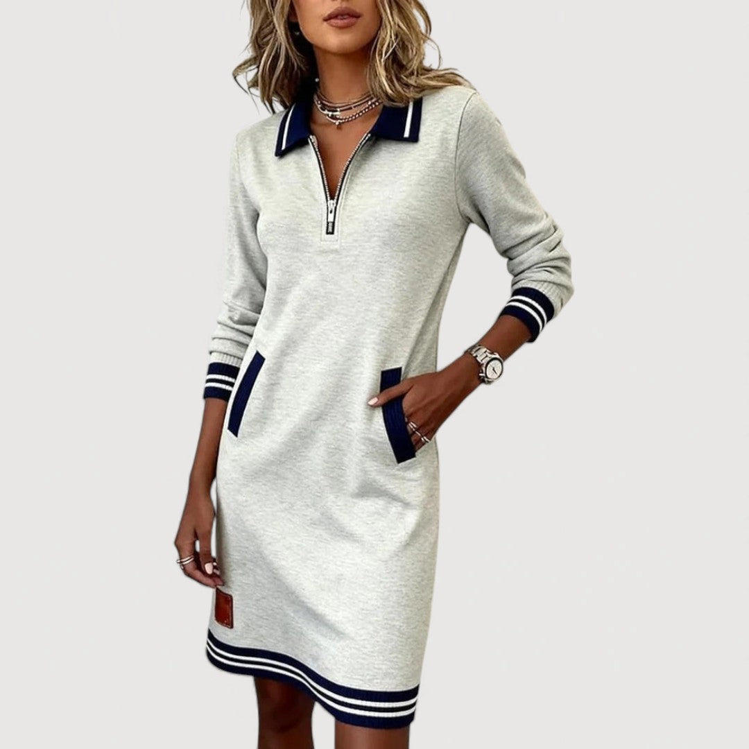 Lottie Casual Zip Neck Dress