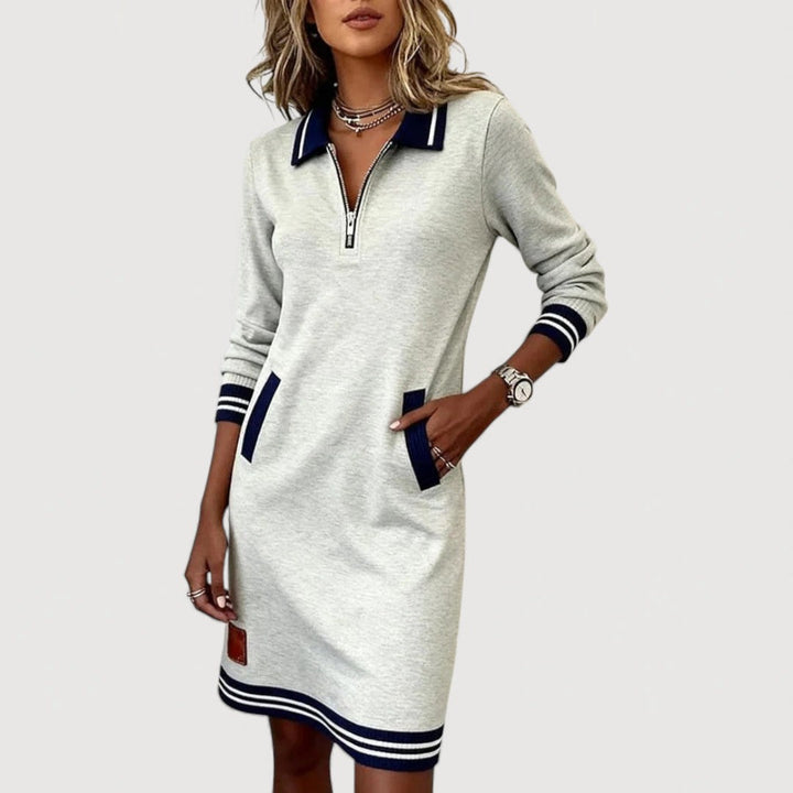 Lottie Casual Zip Neck Dress