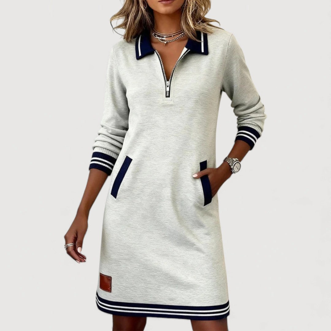 Lottie Casual Zip Neck Dress