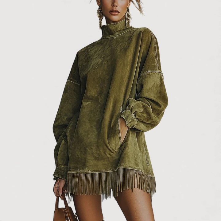 Indigo Luxe Fringe Dress