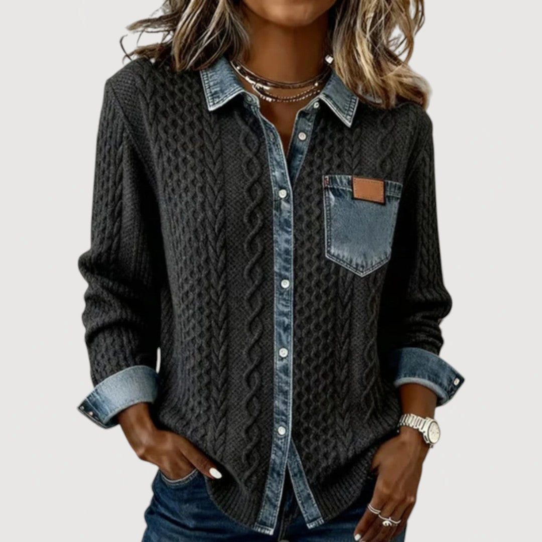 Lila Denim Print Shirt