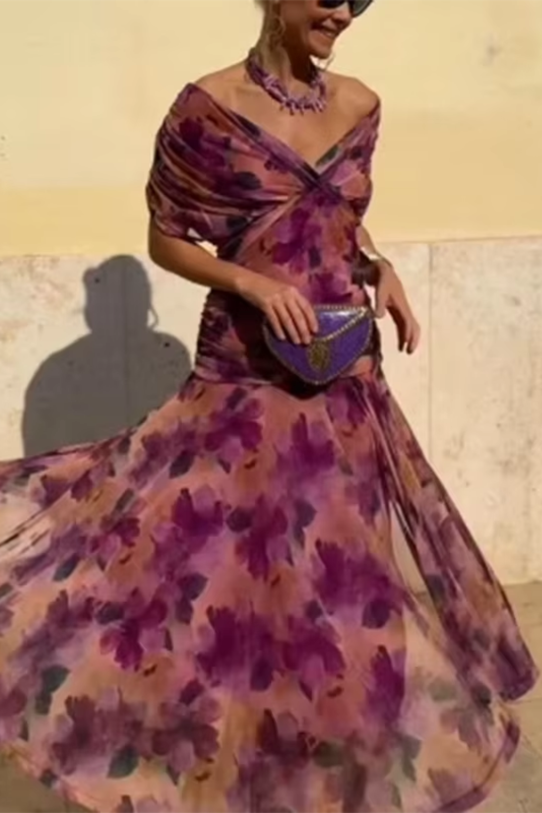 Luisa Elegant V-Neck Maxi Party Dress