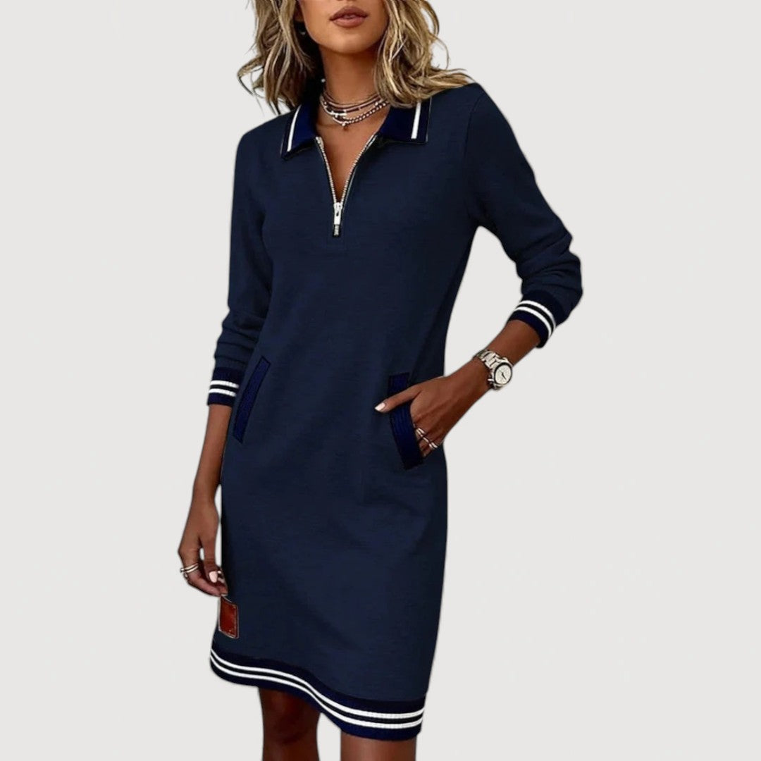 Lottie Casual Zip Neck Dress