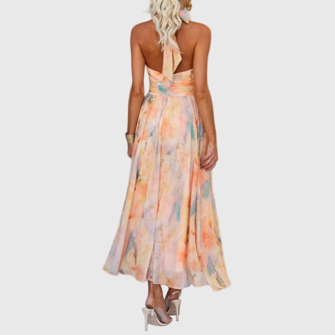 Elsbeth Halterneck Floral Maxi Dress