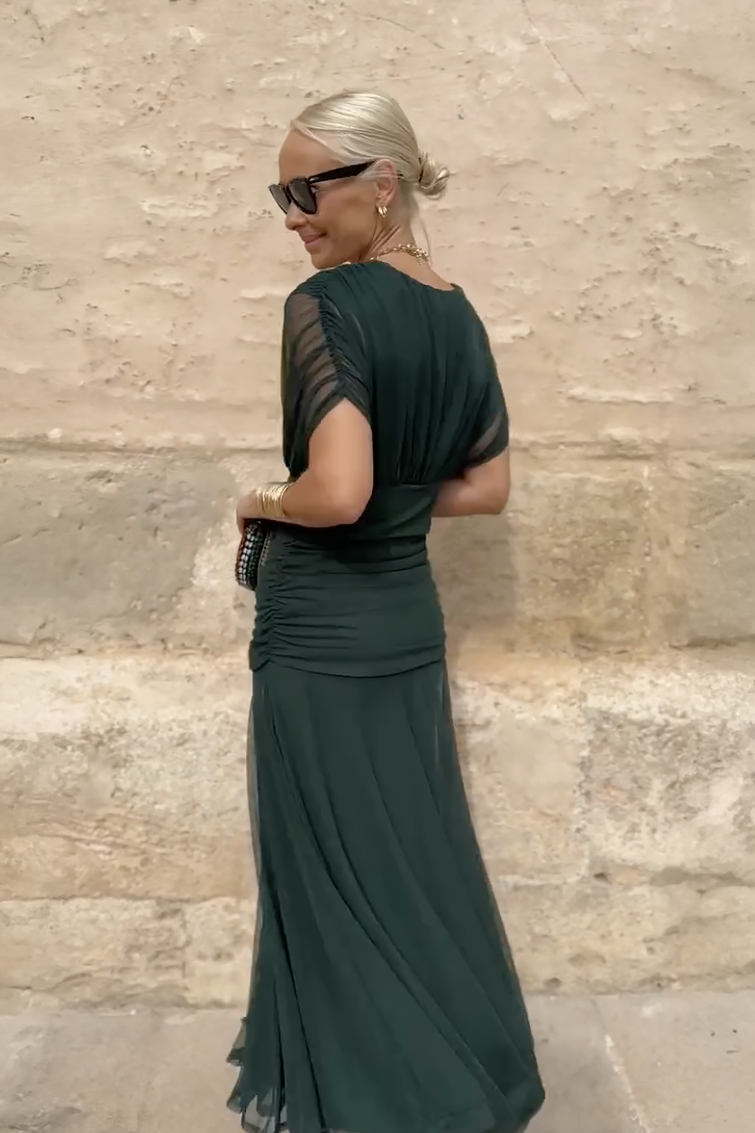 Luisa Elegant V-Neck Maxi Party Dress