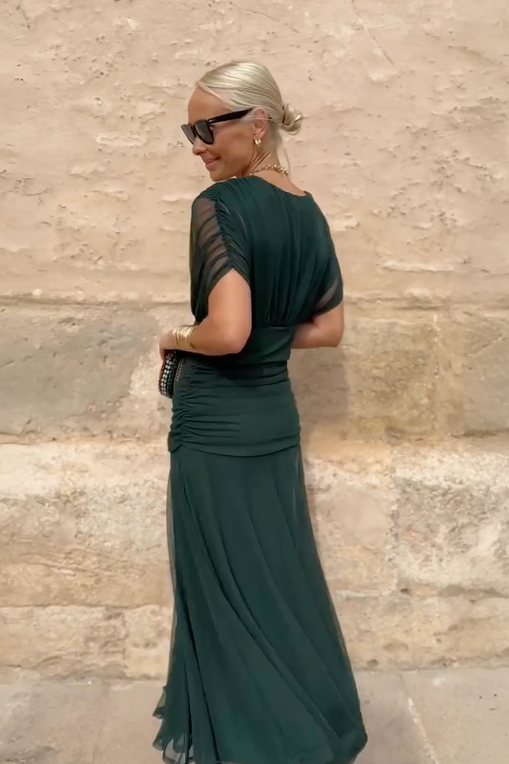 Luisa Elegant V-Neck Maxi Party Dress