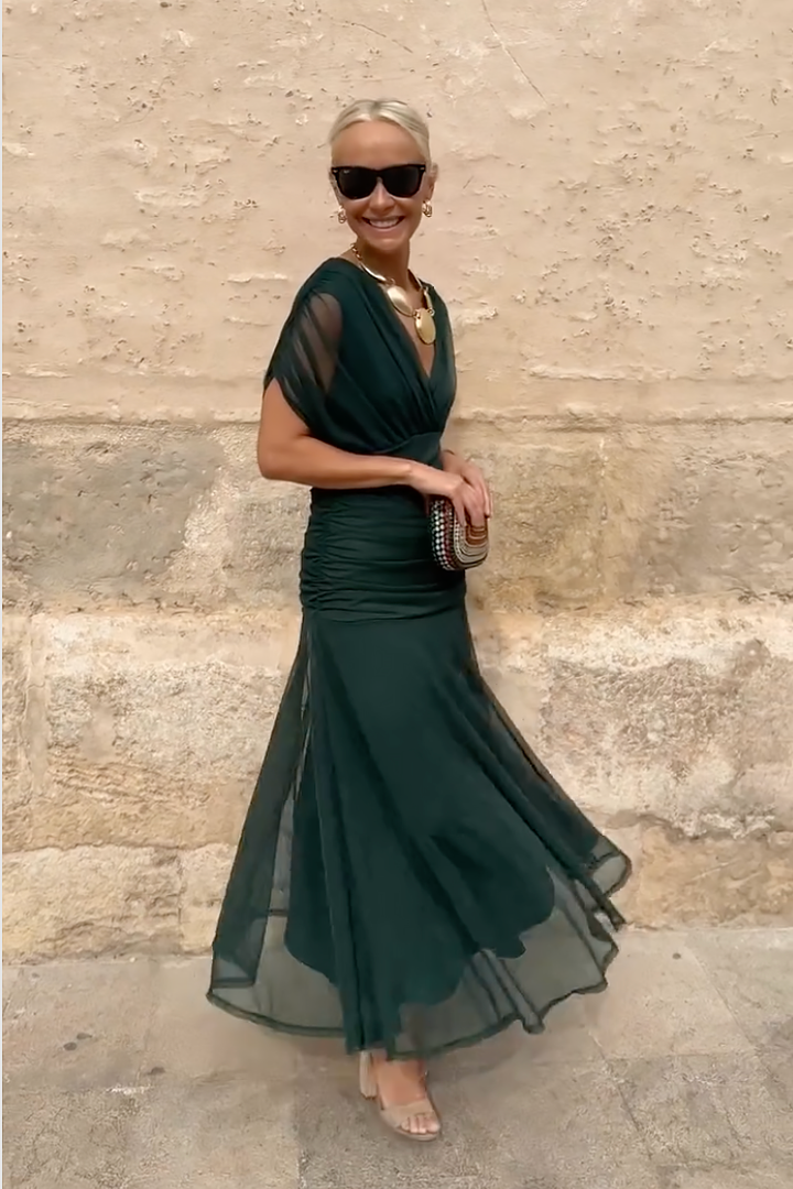 Luisa Elegant V-Neck Maxi Party Dress