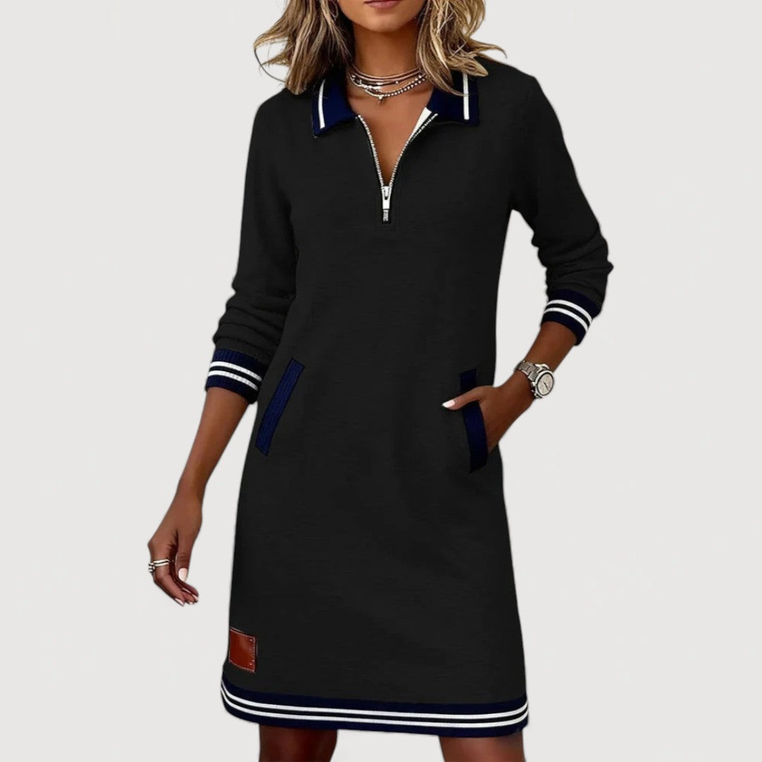Lottie Casual Zip Neck Dress
