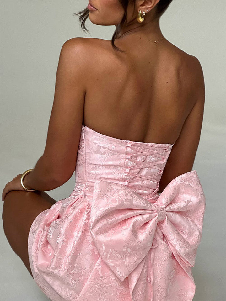 Miley Jacquard Knot Mini Dress