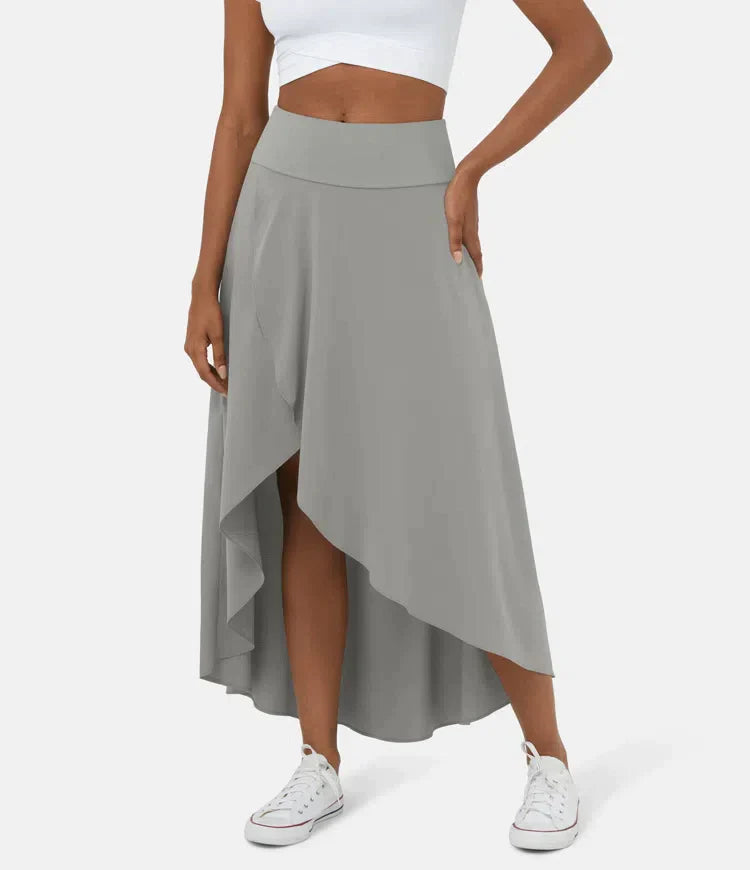 Jade Elegant Asymmetric Midi Skirt