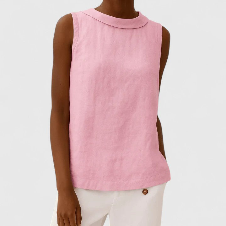Clover Elegant Top with Roll Collar