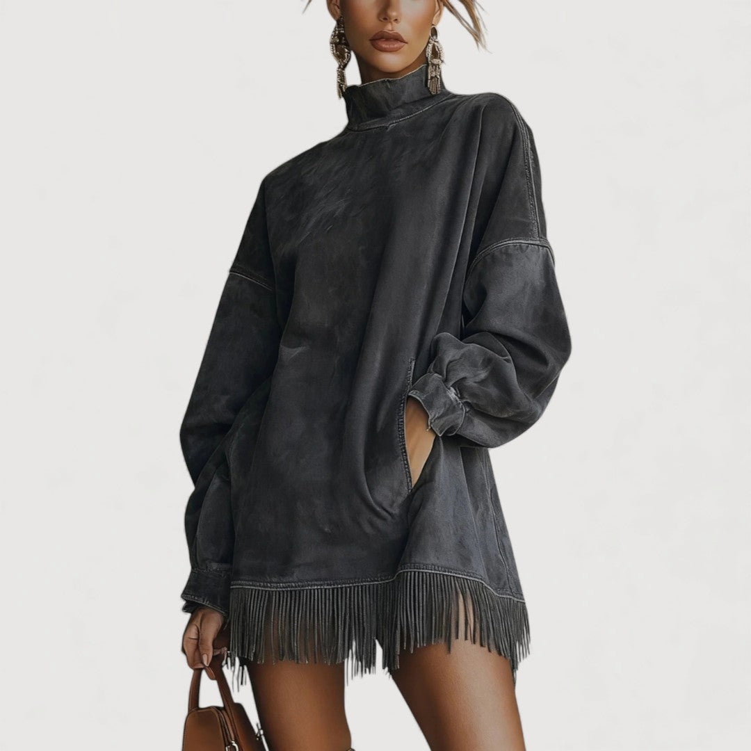 Indigo Luxe Fringe Dress