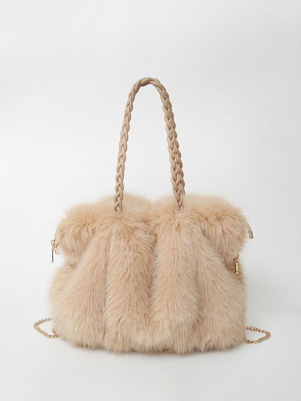 Winona Versatile Plush Velvet Shoulder Tote Bag