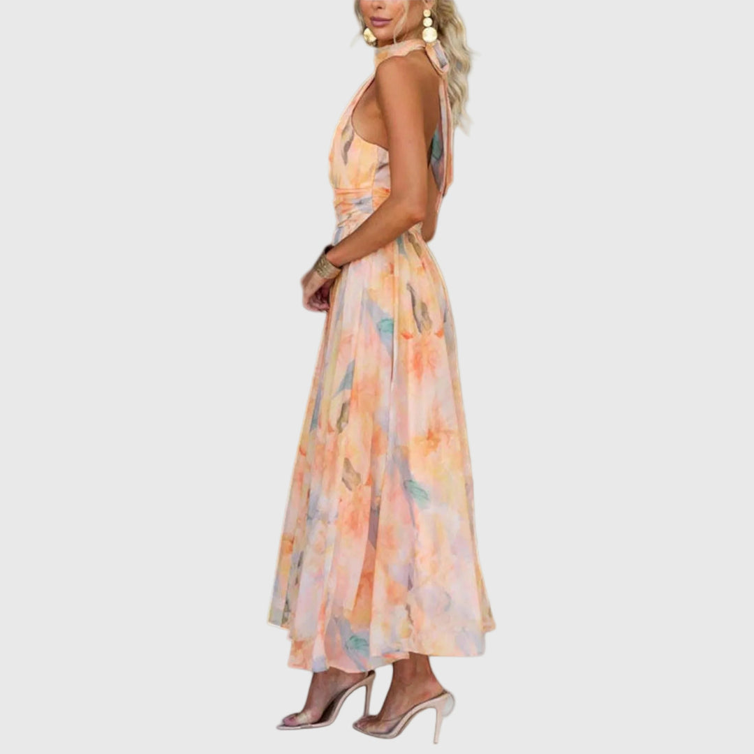 Elsbeth Halterneck Floral Maxi Dress