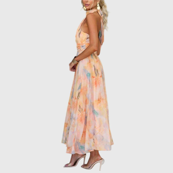 Elsbeth Halterneck Floral Maxi Dress