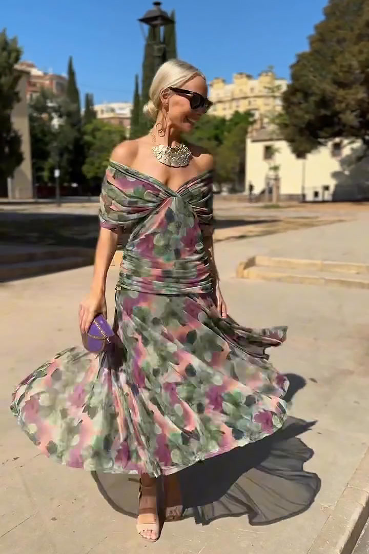 Luisa Elegant V-Neck Maxi Party Dress