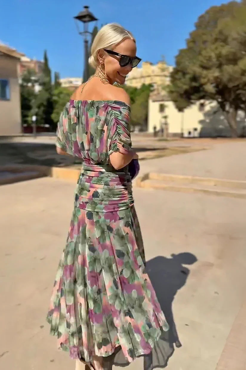Luisa Elegant V-Neck Maxi Party Dress