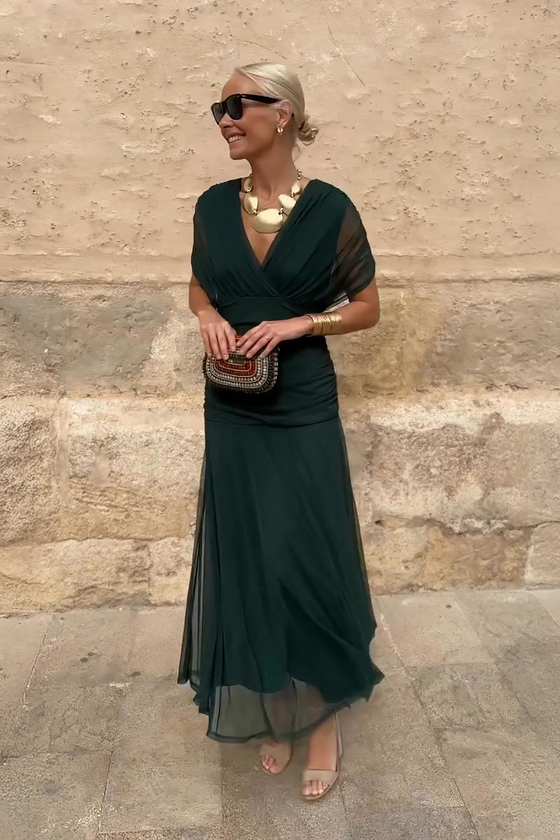 Luisa Elegant V-Neck Maxi Party Dress