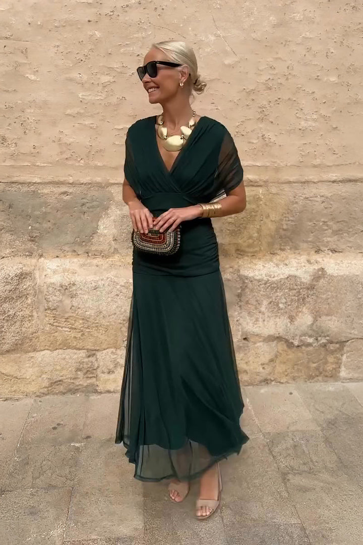 Luisa Elegant V-Neck Maxi Party Dress