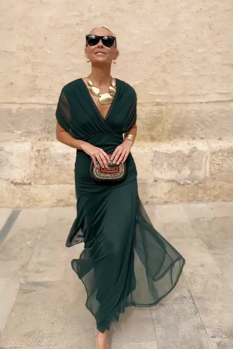 Luisa Elegant V-Neck Maxi Party Dress