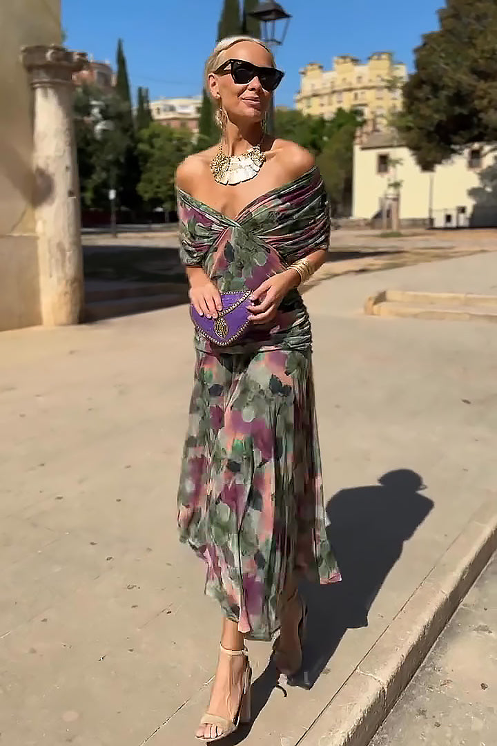 Luisa Elegant V-Neck Maxi Party Dress