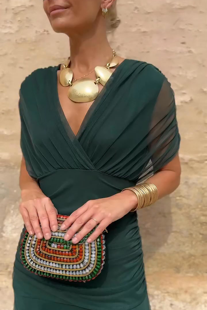 Luisa Elegant V-Neck Maxi Party Dress