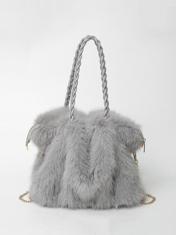 Winona Versatile Plush Velvet Shoulder Tote Bag