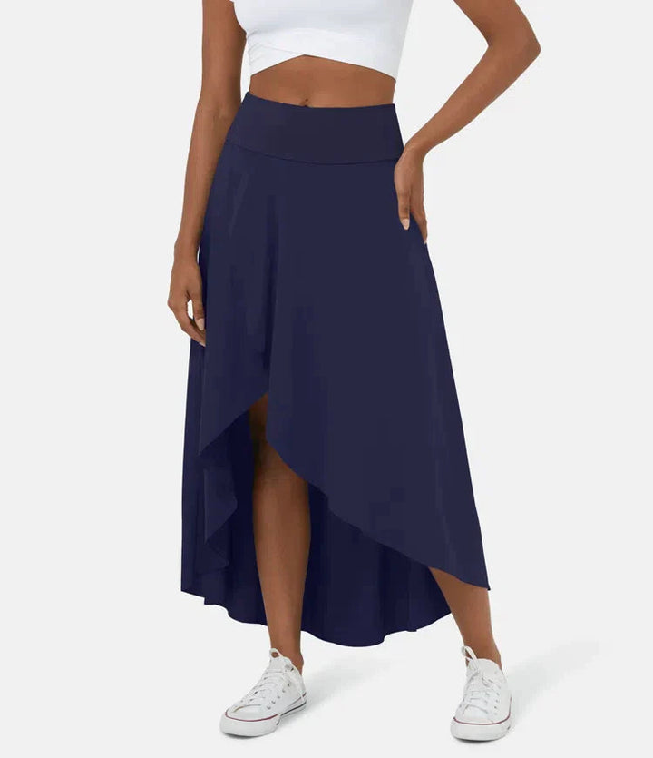 Jade Elegant Asymmetric Midi Skirt