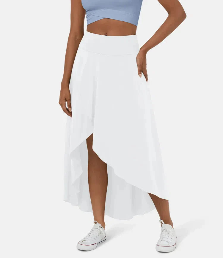 Jade Elegant Asymmetric Midi Skirt