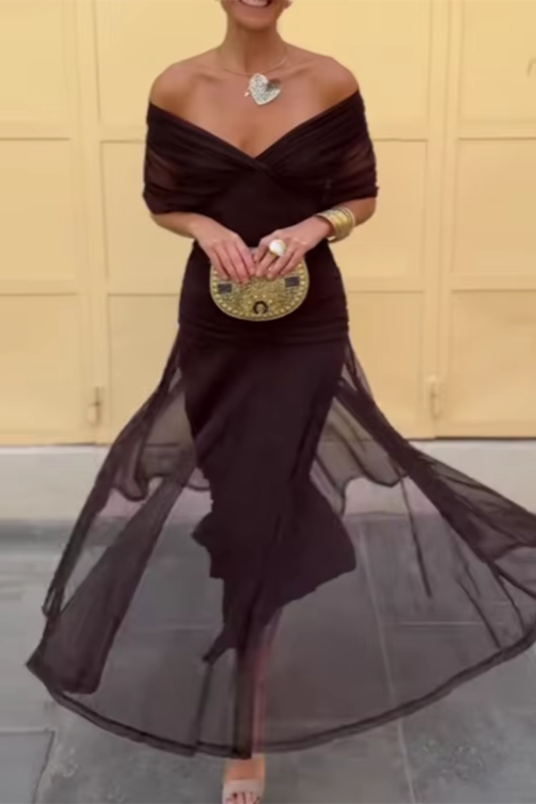Luisa Elegant V-Neck Maxi Party Dress