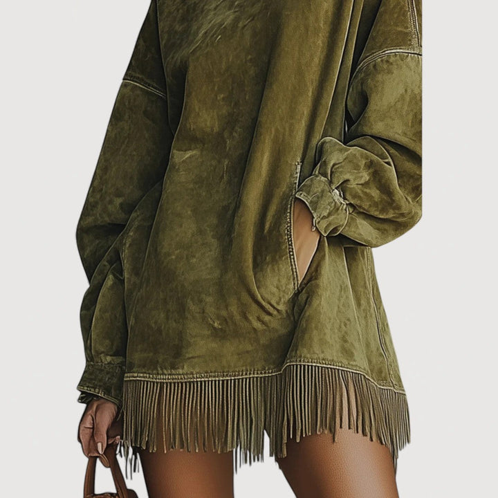 Indigo Luxe Fringe Dress