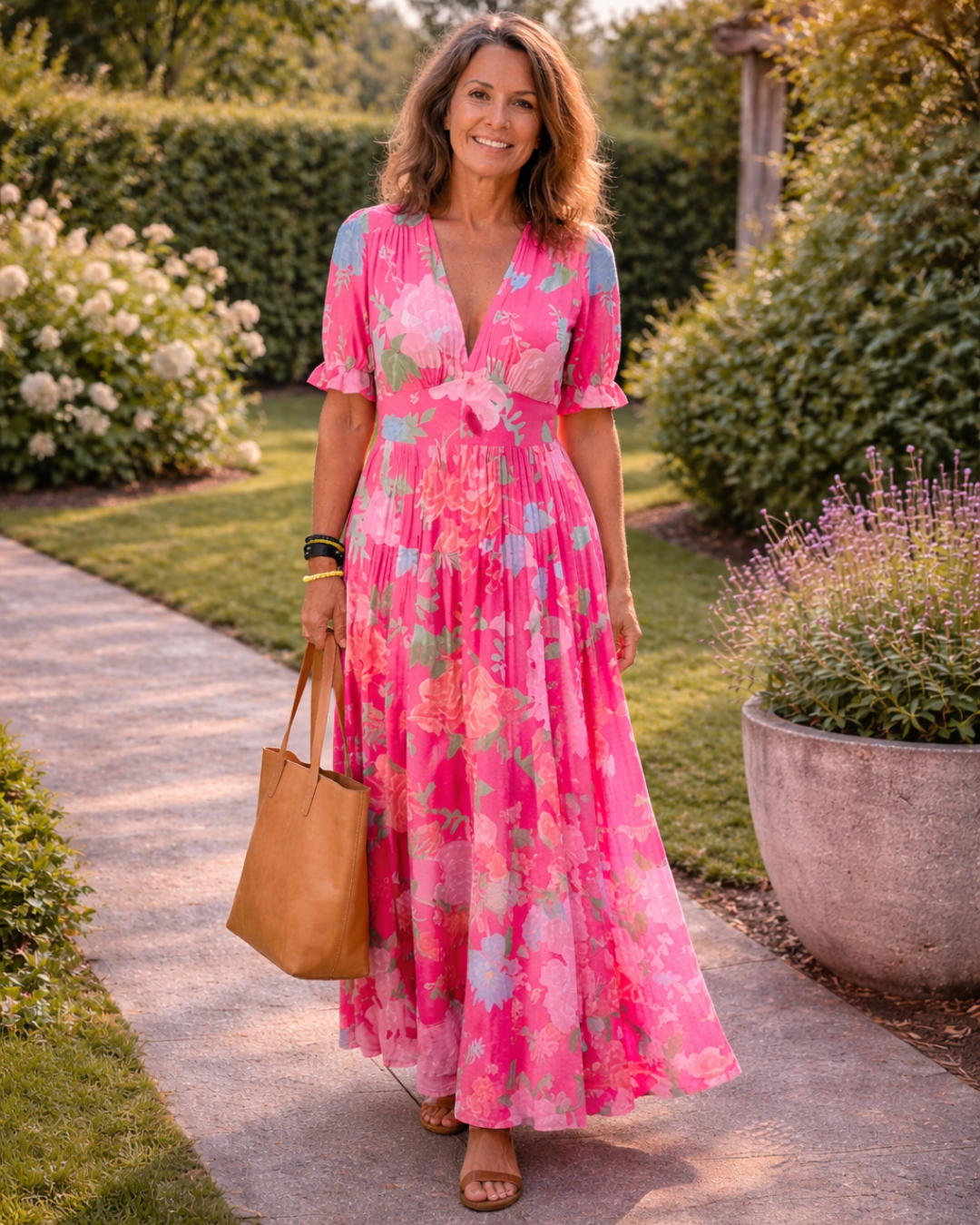 Lucy Floral V-Neck Maxi Dress