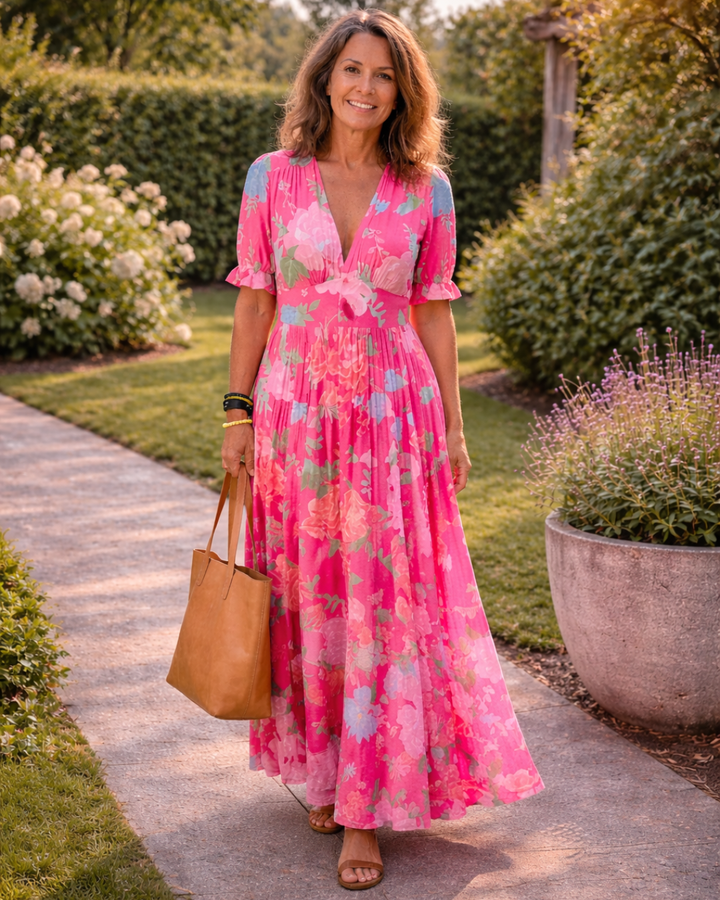 Lucy Floral V-Neck Maxi Dress
