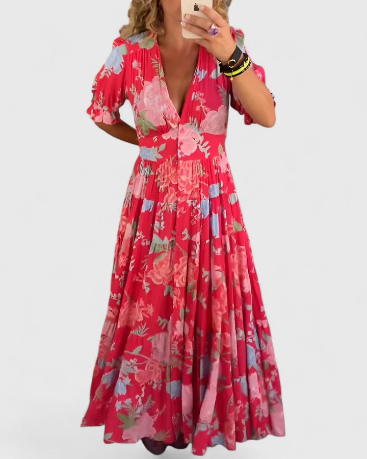 Miriam Floral V-Neck Dress