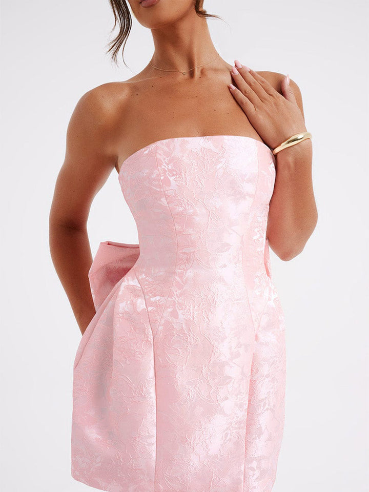 Miley Jacquard Knot Mini Dress
