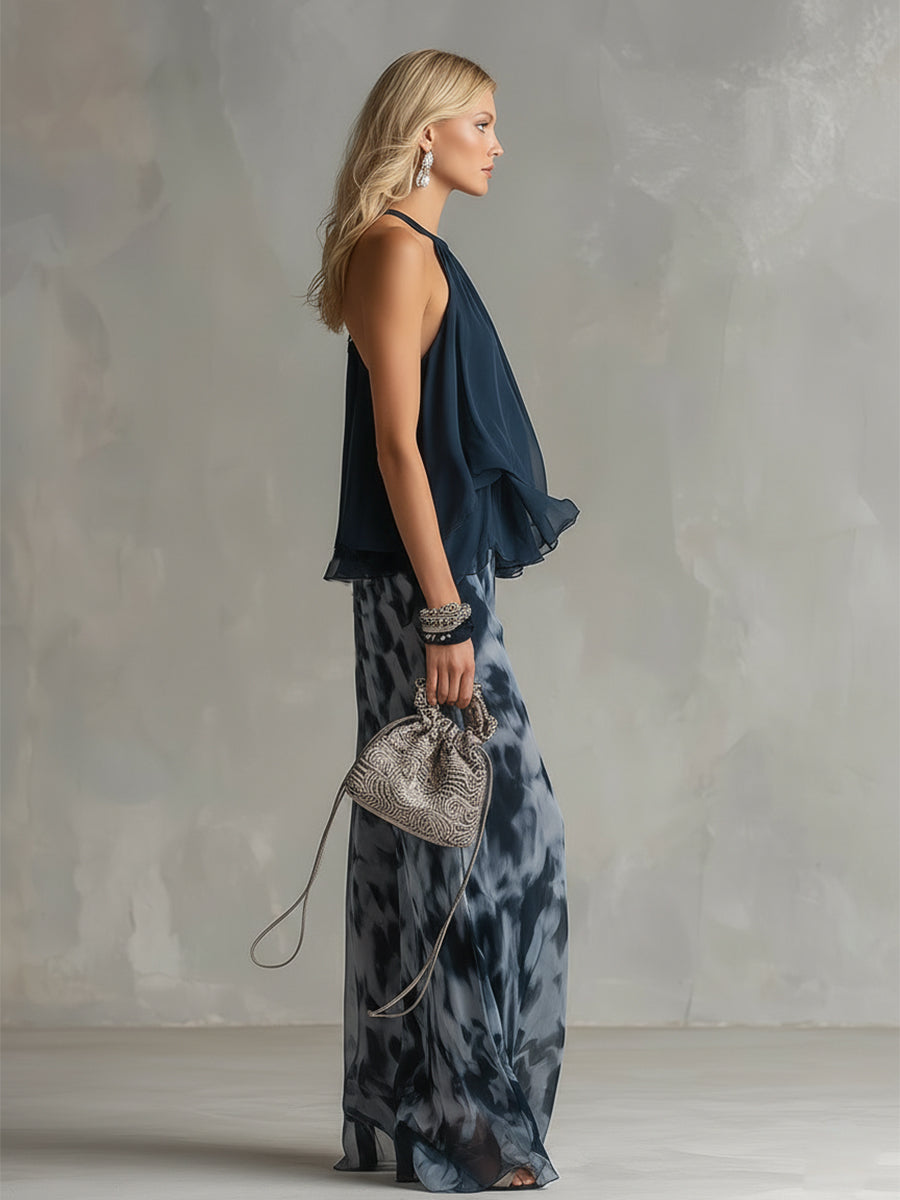 Elisa | Elegant and Lightweight Set with Flowing Top and Wide-Leg Trousers