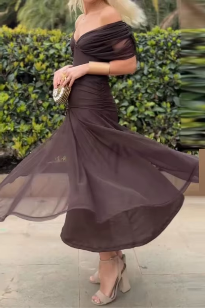 Luisa Elegant V-Neck Maxi Party Dress