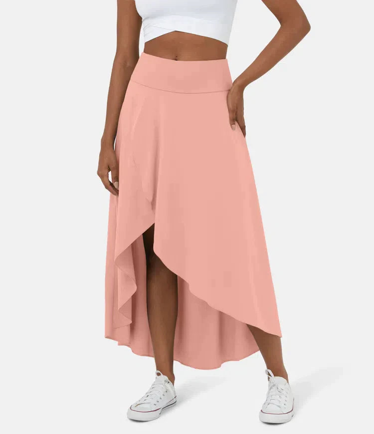 Jade Elegant Asymmetric Midi Skirt