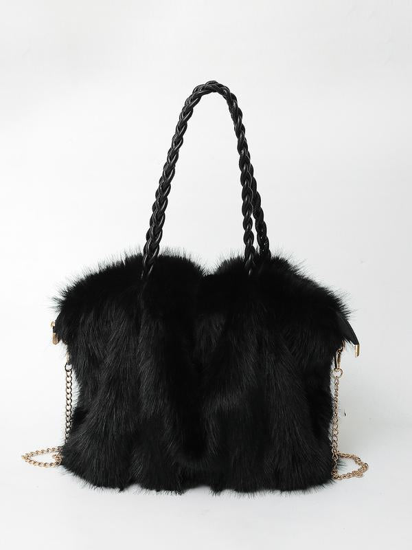Winona Versatile Plush Velvet Shoulder Tote Bag