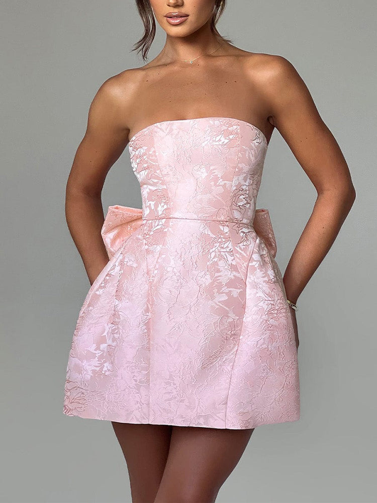 Miley Jacquard Knot Mini Dress