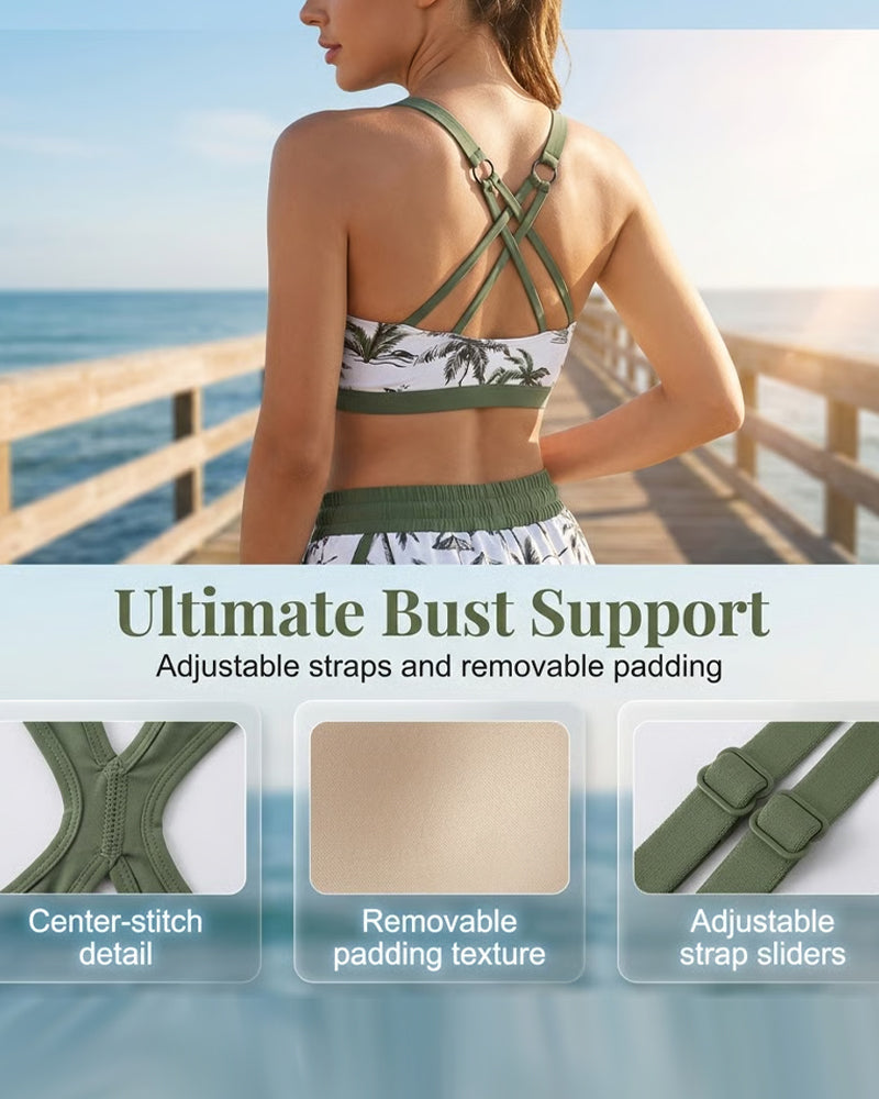 Eleanor | Three-Piece Tankini Bikini & Cover-Up Set