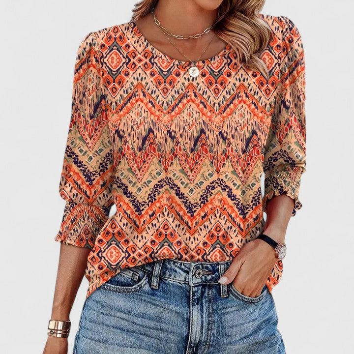 Autumn Elegant Smocked Top