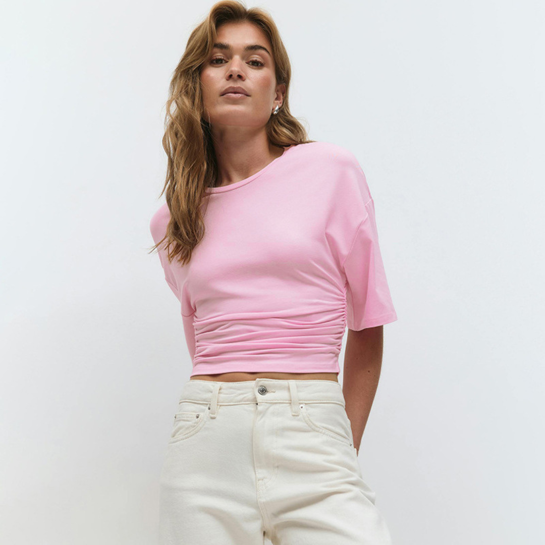Kelly Comfy Short Sleeve Waist Fitted Top