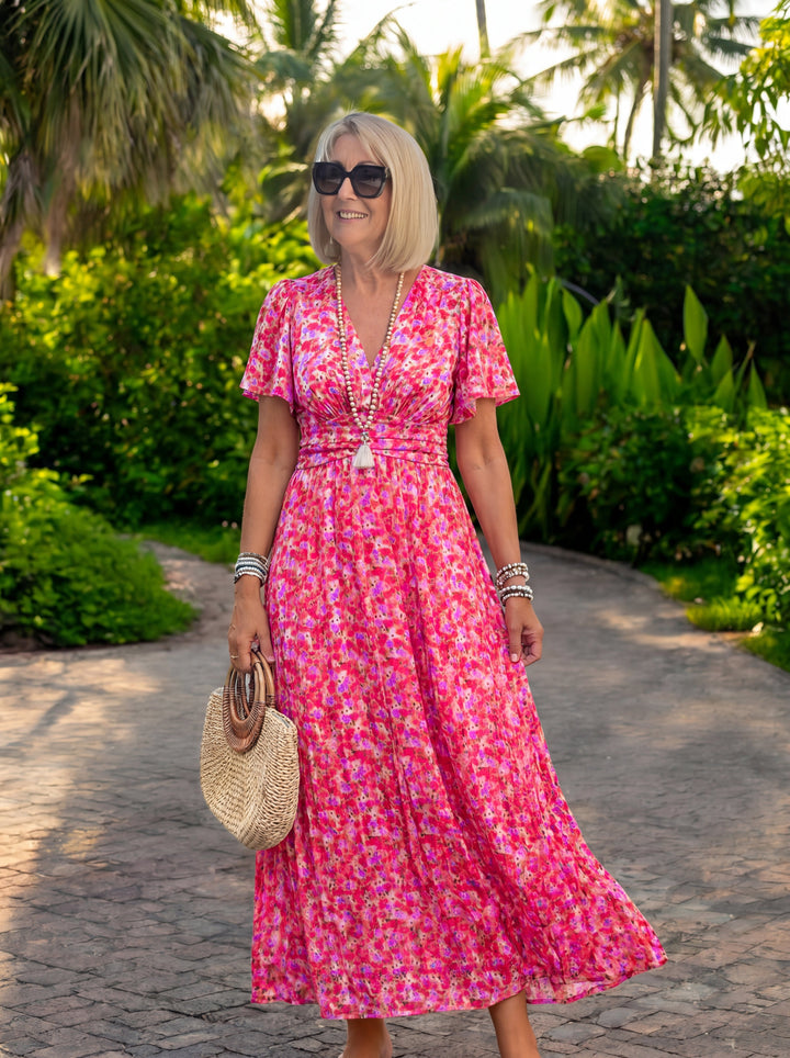 Elis Flowing Maxi Dress with Floral Print